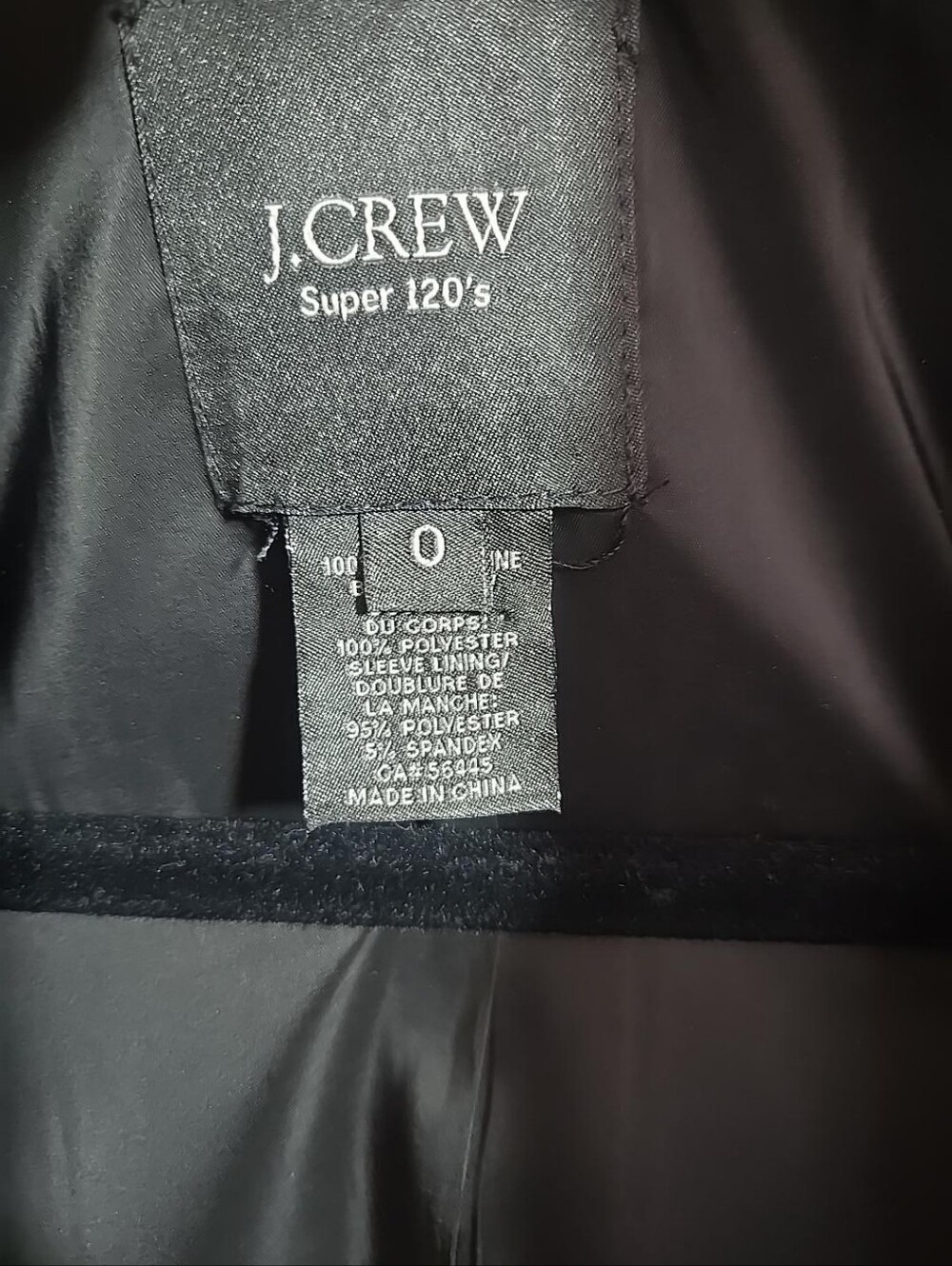 J.Crew 1035 Super 120s Wool Blazer Black Size 0 Two Button Work Career - Picture 5 of 11